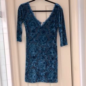 Free People blue velvet dress size small